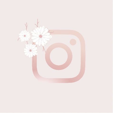 Pink Flower Icons For Apps, Instagram Icon Aesthetic Pink, Pink Aesthetic Instagram Icon, Instagram Highlight Icons Flower, Insta Logo Aesthetic, Pink Logos Apps, Aesthetic Logos For Apps, Insta Icons Aesthetic, Logo Instagram Aesthetic