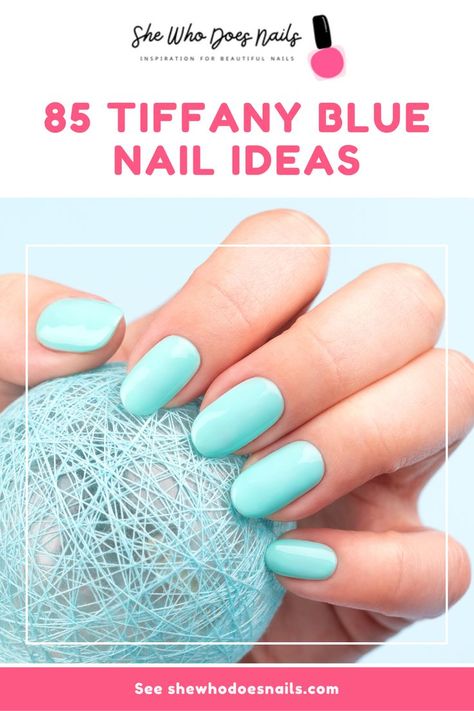 Tiffany Nail Color, Tiffany Blue Ombre Nails, Tiffany Blue Dip Nails, Tiffany Blue French Nails, Tiffany Blue Toe Nails, Tiffany Blue Nail Designs, Tiffany Blue Nails Design Ideas, Tiffany Blue French Tip Nails, Light Aqua Nails