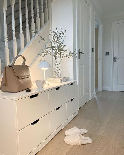 Ikea Nordli Entryway, Shoe Entrance Storage, Nordli Shoe Storage, Staircase Shoe Storage, Shoe Storage In Hallway, Apartment Shoe Storage, Hallway Shoe Storage Ideas, Shoe Storage Entrance, Front Door Shoe Storage Entryway