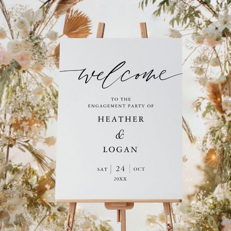 Rustic Welcome To The Engagement Party Welcome Foam Board Welcome Sign Engagement, Engagement Welcome Sign, Engagement Party Welcome Sign, Gold Engagement Party, Leaving Party, Party Welcome Sign, Signs Diy, Welcome Signs, Engagement Party Decorations