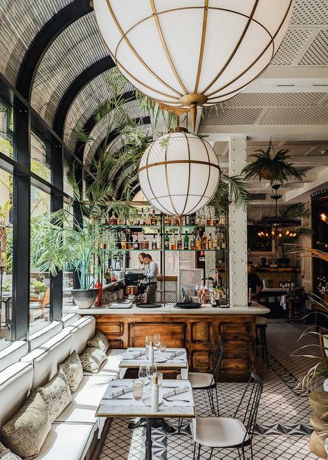 Stunning Hotels, Cotton House, French Bistro, Cafe Interior Design, Restaurant Interior Design, Stunning Interiors, Architectural Inspiration, Restaurant Interior, Cafe Interior