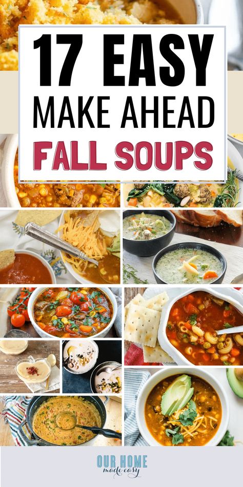 Make Ahead Soup, Freezable Soups, Make Ahead Meal Prep, Soups To Make, Fall Soup Recipes, Ham And Bean Soup, Crockpot Soup Recipes, Easy Soup, Delicious Soup Recipes