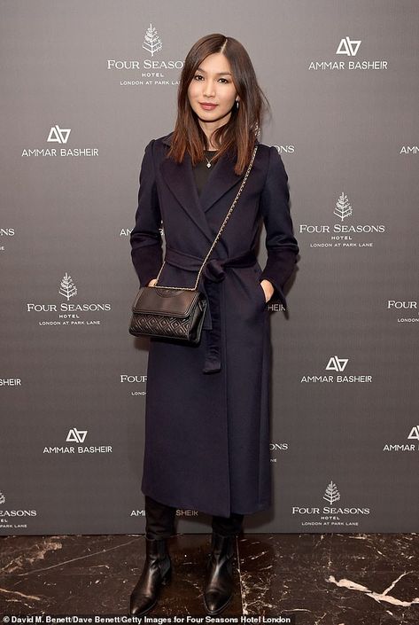 Gemma Chan Street Style, Gemma Chan Hair, Gemma Chan Style, Chan Nails, Gemma Chan, Crazy Rich Asians, Crazy Rich, Tailored Coat, Winter Chic