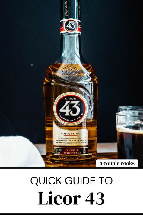 Licor 43 is a Spanish vanilla liqueur that's worth adding to your collection! Here’s more about it and the best ways to use it in cocktails. #licor43 Alcoholic Drinks Cocktails, Mini Beer Shots, Key Lime Martini, Vanilla Liqueur, Harvey Wallbanger, Liqueur Drinks, A Couple Cooks, Drinks Ideas, Specialty Drinks