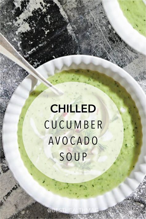 Simply blend this easy, refreshing, summery soup and pop it in the fridge for about an hour to chill and allow the flavours to develop. #recipe #soup #summer #avocado Cucumber Avocado Soup, Avocado Soup Recipes, Cold Soup Recipes, Cucumber Soup, Avocado Soup, Chilled Soup, Recipe Soup, Creamy Cucumbers, Cucumber Avocado