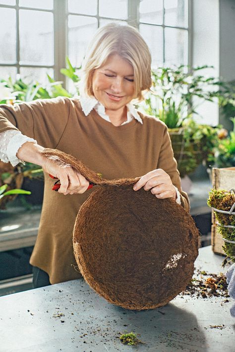 coconut coir liner Coconut Planters, Outdoor Hanging Plants, Best Hanging Plants, Xeriscape Ideas, Native Plant Landscape, Hanging Plants Outdoor, Edible Gardens, Diy Hanging Planter, Lawn Alternatives