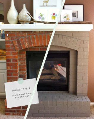 before and after painted brick fireplace. Ideas to update our fireplace brick and surround Brick Fireplaces, Fireplace Redo, Painted Brick Fireplace, Painted Brick Fireplaces, Fireplaces Ideas, Fireplace Update, Paint Fireplace, Brick Fireplace Makeover, Gyeongju