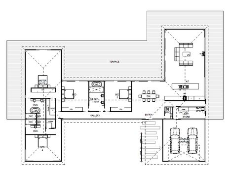 Cardrona Plan - Imagine Kit Homes H House Plans Layout, Modular Farmhouse, Acreage Homes, Shiplap Cladding, Brick Cladding, Garage Dimensions, Townhouse Designs, Architectural Floor Plans, Kit Home