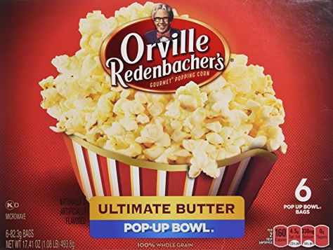 Orville Redenbachers Gourmet Microwavable Popcorn Ultimate Butter 6Count  Boxes Pack of 6 -- Continue to the product at the image link. Savory Popcorn, Gluten Free Popcorn, Salty Popcorn, White Popcorn, Sweet Popcorn, Gourmet Snacks, Butter Popcorn, Microwave Popcorn, Kettle Corn