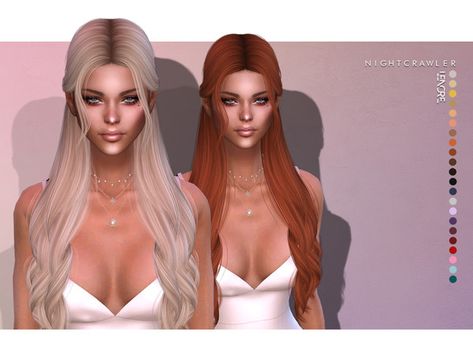 Nightcrawler Sims' Nightcrawler-Lenore (HAIR) Sims 4 Cc Nightcrawler Hair Male, The Sims 4 Cabelos, Alpha Cc, Alpha Girl, Die Sims 4, Mod Hair, Cc Hair, Pelo Sims, Sims 4 Dresses