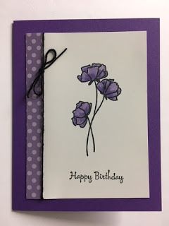 My Creative Corner!: Love What You Do, You're Inspiring, Birthday Card, 2018-2019 Stampin' Up! Catalog, Rubber Stamping, Handmade Cards Purple Birthday Card Ideas, Purple Birthday Card, Birthday Card With Name, Cool Birthday Cards, Purple Cards, 40th Birthday Cards, Birthday Card Craft, Birthday Cards For Mom, Simple Birthday Cards