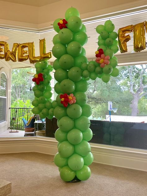 Fiesta Party Decor Cactus Balloon Sculpture, Cactus Balloon Arch, Western Balloon Arch, Fiesta Party Decor, Cactus Balloon, Cactus Western, Western Dance, Fiesta Party Decorations, Balloon Sculptures