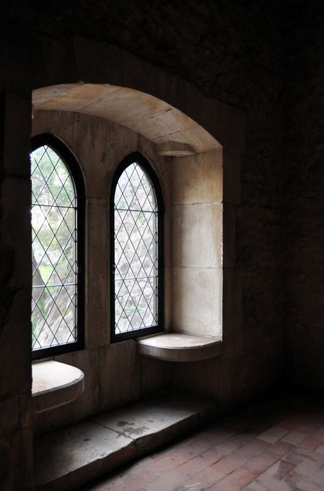 Medieval Castle - Interior - Window Seat Castle Interior Medieval, Medieval Window, Castle Windows, Monastery Interior, Castle Window, Castle Rooms, Chateaux Interiors, Medieval Tower, Window Designs