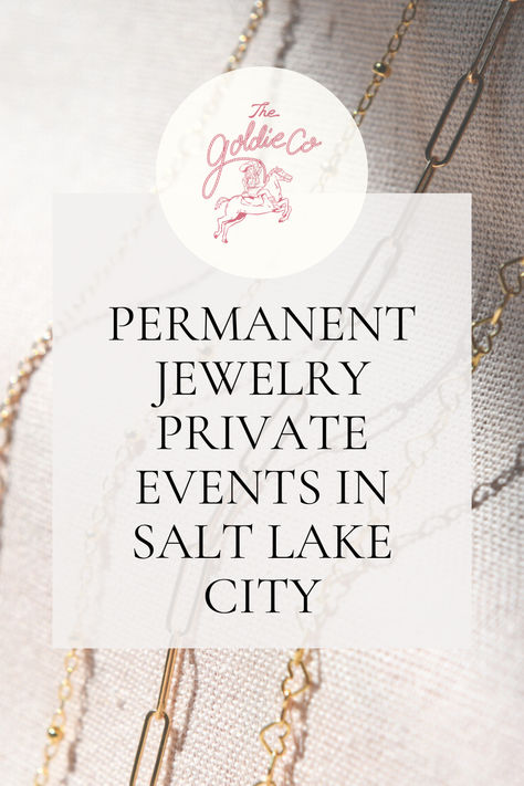 Are you planning an event in the salt lake, park city, heber, or midway area? Bring in the best local permanent jewelry company to give your guests a party favor they will cherish forever! We do birthdays, bachelorettes, bridal showers, baby showers, wedding receptions, and more! Click to find out more about us a company and how we can help you¡ Favor Gifts, Bridal Packages, Permanent Jewelry, Photo Mural, Lake Park, Wedding Receptions, Private Party, Event Poster, Jewelry Companies