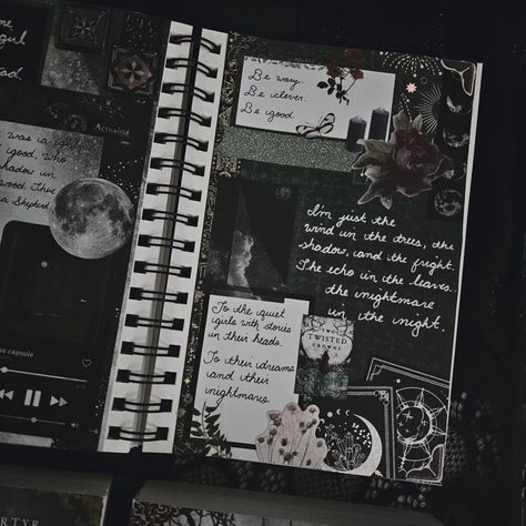 I made a junk journal spread for the Shepherd King Duology. I loved the magic system in this and the vibes were some of my favourite. #junkjournal #journalinspiration #collageart #creativejournal #scrapbook #journal #goth #alt #alternative #spooky #dark #pinterest #gothicaesthetic #darkaesthetic #gothicacademia #gothic #darkacademia #darkacademiabookstagram #victorian #victoriangothic Gothic Scrapbook, Goth Journal, Dark Pinterest, Aesthetic Journals, Memories Pictures, Gothic Academia, Book Of Shadows Grimoire, Magic System, Journaling Inspiration