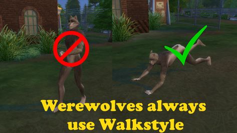 Mod The Sims - Werewolves always use their walkstyle Ts4 Cc Werewolves, Sims 4 Werewolves, Sims 4 Werewolf, Mods For Sims 4, Sims 4 Game Packs, Los Sims 4 Mods, The Sims 4 Packs, Sims 4 Mm Cc, Sims Building