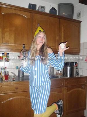 Homemade Banana in Pyjamas Costume: Being from Australia, we don't really celebrate Halloween. This Banana in Pyjamas Costume was actually made by me for carnival in Holland, but now I'm Banana Costume Women, Banana In Pyjamas Costume, Bananas In Pajamas Costume, Bananas In Pyjamas Costume, Bananas And Pajamas, Banana Costume, Banana In Pyjamas, Pajama Costume, Girlie Girl