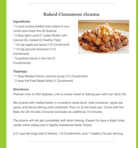 Jicama Recipes, Jicama Recipe, Medifast Recipes, Lean Protein Meals, Lean And Green, Green Recipes, Lean And Green Meals, Ideal Protein, Cinnamon Flavor