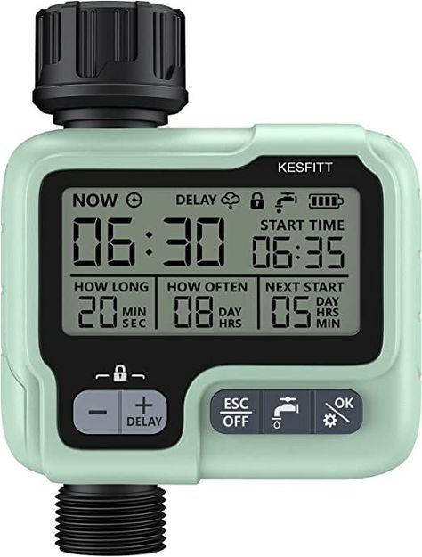 Kesfitt Garden Sprinkler Timer,Water Timer Programmable Outdoor Hose Timer with Rain Delay/Auto/Manual 3 Modes,Waterproof Digital Irrigation Timer System for Lawns Pool Outdoor Garden Water Timer, Garden Sprinklers, Pool Outdoor, Water Sprinkler, Digital Alarm Clock, Garden Hose, Egift Card, Outdoor Garden, Repair