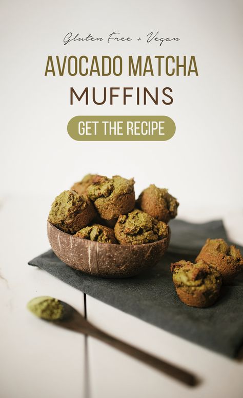 Gluten free and vegan green muffins. You guys are going to LOVE these gluten free + vegan Avocado-Matcha Muffins. They come together quickly in a food processor + will be ready to devour in just 35 minutes! Green Muffins, Gluten Free Apple Muffins, Matcha Muffins, Avocado Muffins, Zucchini Bread Muffins, Banana Bread Mug, Gluten Free Zucchini Bread, Muffin In A Mug, Banana Blueberry Muffins