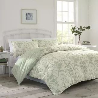 Laura Ashley Duvet Covers, Country Comforter, Green Comforter, Cotton Comforter Set, Floral Toile, King Duvet Cover Sets, Reversible Duvet Covers, Queen Comforter Sets, Queen Comforter