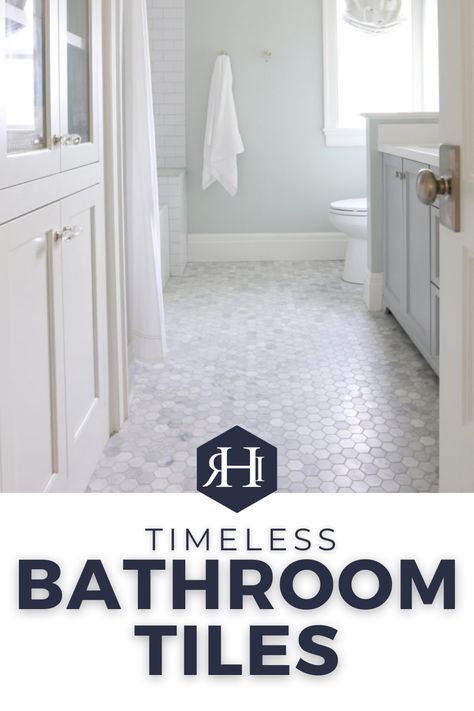 Floor Tile In Small Bathroom, Best Flooring For Small Bathroom, Popular Bathroom Tile Floors, Inexpensive Tile Bathroom, Tile For Master Bath Floor, Floor Wall Tile Combinations, Classic Tile Combinations, Half Bath Floor Tile Ideas, Timeless Bathroom Floor Tile Ideas