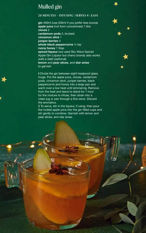 Mulled gin Mulled Gin, Gin Liqueur, Cherry Brandy, Juniper Berry, Star Anise, Spiced Apples, Apple Juice, Black Peppercorn, Liqueur