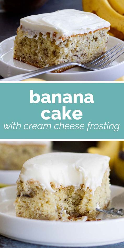 Banana Bread Cake, Cake Banana, Banana Dessert Recipes, Banana Cake Recipe, Recipe Cake, Cake With Cream Cheese Frosting, Banana Dessert, Overripe Bananas, With Cream Cheese Frosting