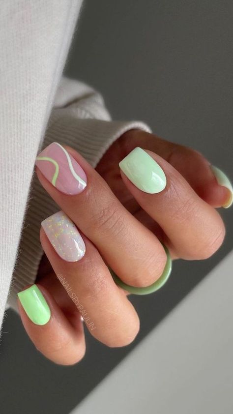 Do It Yourself Nails, Unghie Nail Art, Milky Nails, Easy Nails, Simple Gel Nails, Summery Nails, Her Nails, Short Acrylic, Striped Nails