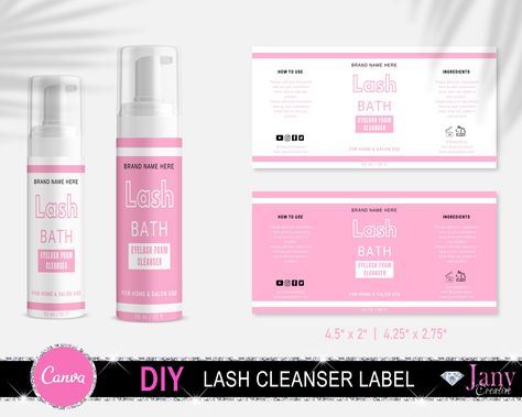 Shampoo Label, Eyelash Cleanser, Lash Cleanser, Product Label Design, Labels Diy, Star Diy, Makeup Tools Brushes, Product Label, Bottle Labels