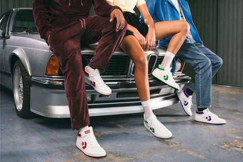 The Converse Fastbreak Returns in a Retro-Inspired '80s Lookbook Converse Fastbreak, Styling High Top Sneakers, Summer Lookbook, 80s Fashion, Dexter, Michael Jordan, White Shoes, Converse High Top Sneaker, Converse Chuck Taylor High Top Sneaker