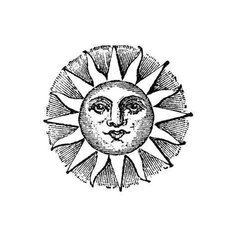 Vintage Clip Art Old Fashioned Sun with Face ❤ liked on Polyvore featuring sun, backgrounds and vintage Sun Drawing, The Graphics Fairy, Amazing Tattoos, Sun Illustration, Awesome Tattoos, Mosaic Ideas, Graphics Fairy, Sun Moon Stars, Celestial Art