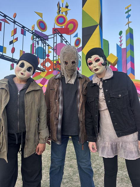 The Strangers were spotted at Coachella over the weekend.  THE STRANGERS - Chapter 1 will be available in theaters on May 17, 2024.  #TheStrangersMovie Chapter 1 Strangers Halloween Costume, The Strangers Halloween Costume, The Strangers Costume, The Strangers Chapter 1, Horror Movies Costumes, Strangers Movie, Scare Actor, Pin Up Girl Costume, Horror Movie Costumes