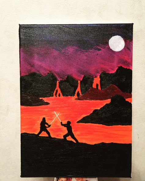 Paintings From Movies, Painting Ideas For Christmas Gifts, Starwars Paintings Easy, Starwars Canvas Painting, Grogu Painting, Star Wars Painting Easy, Star Wars Canvas Painting, Movie Canvas Painting, Star Wars Art Painting