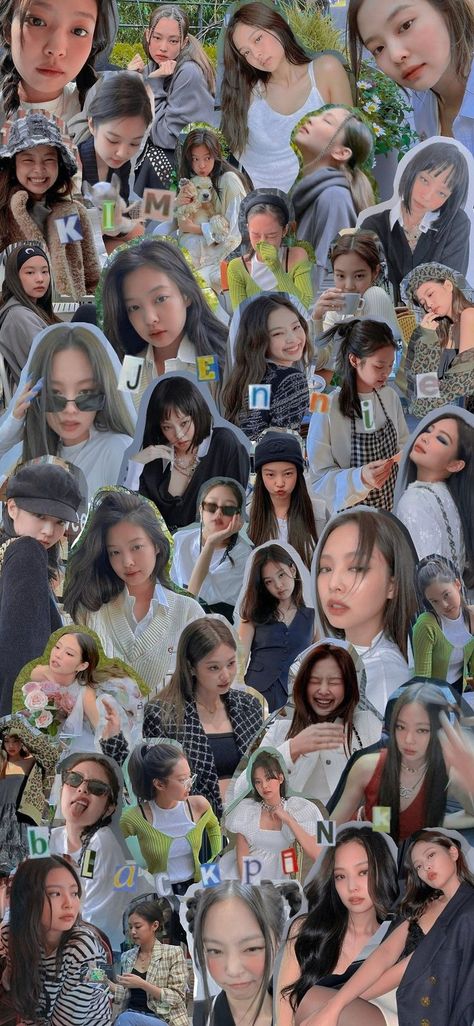 Jennie Kim Collage Wallpaper, Aesthetic Kpop Collage, Jennie Collage Aesthetic, Jennie Wallpaper Collage, Kim Jennie Aesthetic Wallpaper, Blackpink Jennie Wallpaper Aesthetic, Black Pink Jennie Wallpaper, Jennie Kim Wallpaper Aesthetic, Jennie Kim Collage