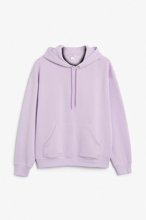 Front image of Monki classic hoodie in purple Trendy Hoodies, Purple Hoodie, Sweat Hoodie, Lavender Blue, Workout Sweatshirt, Workout Hoodie, Drawstring Hoodie, Cotton Hoodie, Knitted Jumper