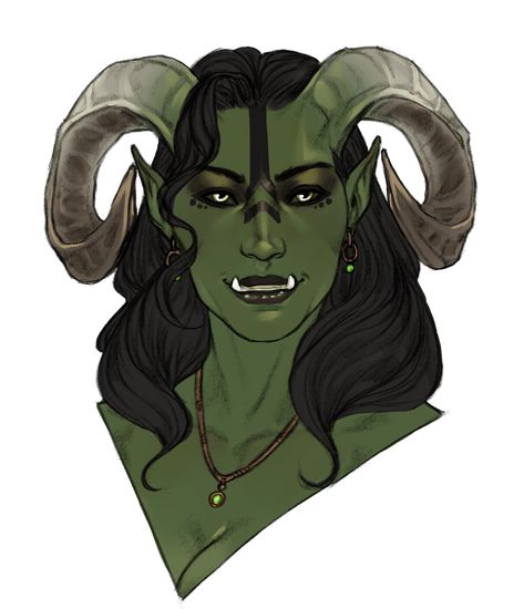 Humblewood Character Art, Green Tiefling, Tiefling Druid Female, Green Teifling Female, Teifling Warlock Female Dnd, Green Tiefling Woman, Purple Female Tiefling Art, Humanoid Creatures, Dnd Races