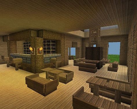 Minecraft Pub Interior, Minecraft Bar Interior, Dining Room With Bar Area, Minecraft Pub, Room With Bar Area, Dining Room With Bar, Minecraft Dining Room, Minecraft Restaurant, Room With Bar