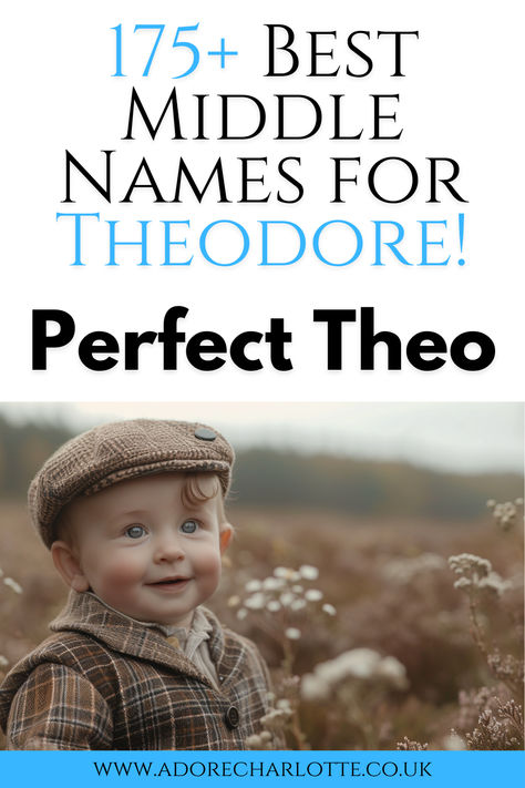 Looking for the perfect middle name for Theodore? Discover 175 cute, vintage, and rustic middle names for baby boys! From strong, short names to Southern charm, this list has it all. Plus, explore the meaning behind the name Theodore and Theo. 🌿 #MiddleNames #BabyBoyNames #ClassicBabyNames Theodore Meaning, Theo Name, Baby Boy Middle Names, Cute Middle Names, Unique Middle Names, Cool Middle Names, Boy Middle Names, Irish Mythology, Short Names