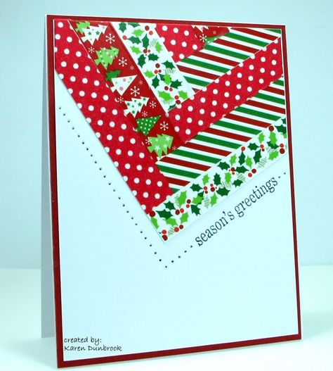 Christmas Washi Tape Cards, Washi Tape Christmas Cards, Wash Tape, Diy Holiday Cards, Washi Tape Cards, Simple Christmas Cards, Paper Scraps, Christmas Card Inspiration, Homemade Christmas Cards