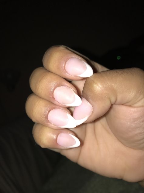 These are the foundation of my nails. Not the best but I’m perfecting it. Even if your not the best at your initial foundation of a nail, change your idea by polishing them up with a fantastic design!! Tip Almond Nails, French Tip Almond Nails, French Tip Almond, My Nails, The Foundation, Almond Nails, Almond, Initials, Nail Designs