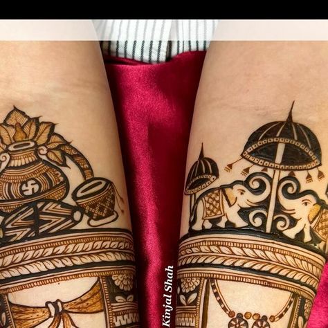 Dhol Mehndi Design, Maharashtrian Mangalsutra, Mehndi Designs Bridal Hands, Dulhan Mehndi, Dulhan Mehndi Designs, Elephant Tattoo, Elephant Design, Bridal Mehndi, Mehndi Design