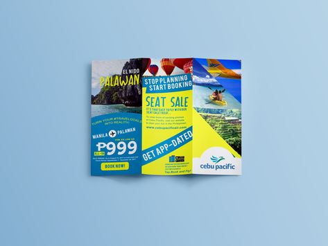 Cebu Pacific Sample Brochure by angelica03villareal-29990 - Designhill Brochure Graphic Design, Tropical Modernism, Brochure Graphic, Cebu Pacific, Product Brochure, Graphic Design Brochure, Palawan, Cebu, Travel Goals