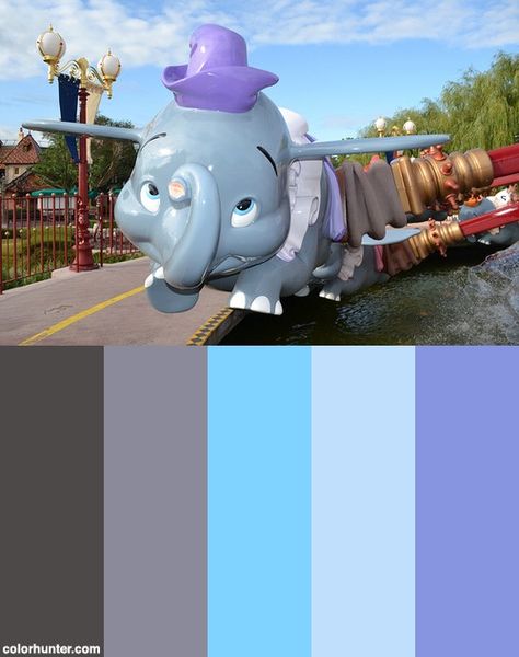 Dumbo The Flying Elephant Color Scheme Pink Striped Walls, Elephant Nursery Girl, Gray Nursery Girl, Dumbo Elephant, Teal Nursery, Colours That Go Together, Dumbo The Flying Elephant, Purple Nursery, Navy Art