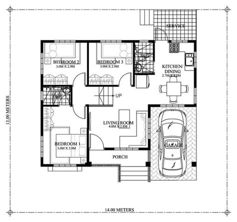 Perfect Small House Plans: Choose The Small House Plans For Your Family. Modern Bungalow House Plans, Philippines House Design, Small Home Plan, Modern Bungalow House Design, 3 Bedroom Floor Plan, Three Bedroom House Plan, One Storey House, Bungalow Floor Plans, Modern Bungalow House