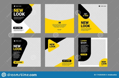 Black And Yellow Background, College Banner, Internet Ads, Messages Instagram, Citations Instagram, Instagram Design Layout, Advertising Banner, Template Black, Instagram Template Design