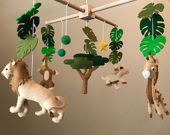 Baby mobile Nursery mobile Baby shower gifts от ByInnaDecorShop Snoopy Nursery, Safari Bedroom Decor, Crib Mobile Girl, 2 Lions, Safari Mobile, Monster Nursery, Safari Baby Mobile, Animal Mobile, Mobile Safari