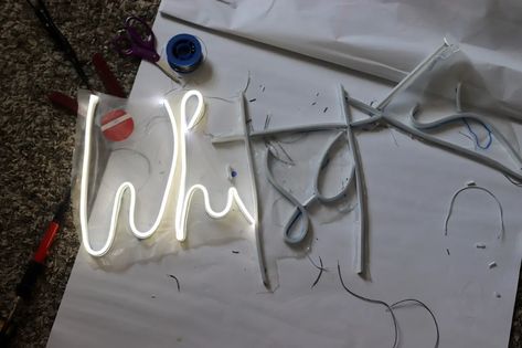 Make A Neon Sign, Diy Neon Sign, Neon Flex, Wedding Signs Diy, Custom Neon Lights, El Wire, Sign Out, Led Diy, Wedding Neon Sign