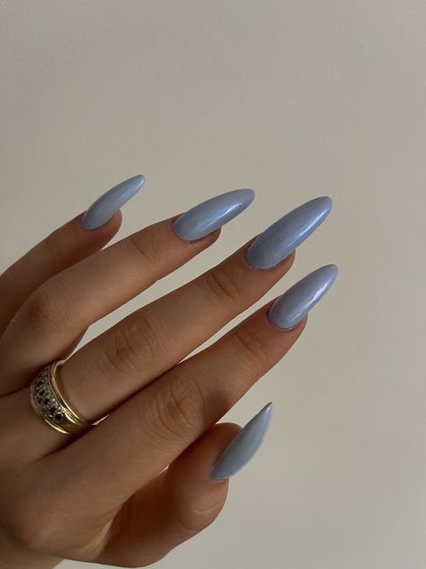 Light Blue Pearl Nails, Blue Pearl Nails, Icy Blue Nails, Icy Nails, Blue French Tips, Light Blue Nails, Blue Tips, Nail Colour, Pearl Nails