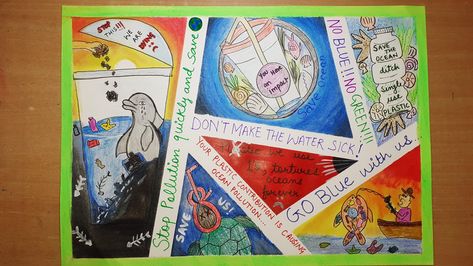 SAVE OCEANS...
PLASTIC FREE OCEAN POSTER MAKING FOR COMPETITION LEVEL. Save Ocean Poster, Plastic Pollution Drawing, Environment Day Poster, Pollution Drawing, Stop Plastic Pollution, Save Ocean, Ocean Poster, Ocean Pollution, Environment Day